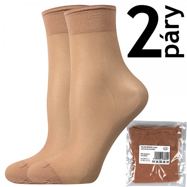 NYLON KNEE-SOCKS 2 páry 20 DEN punčochové podkolenky Lady B - SÁČEK