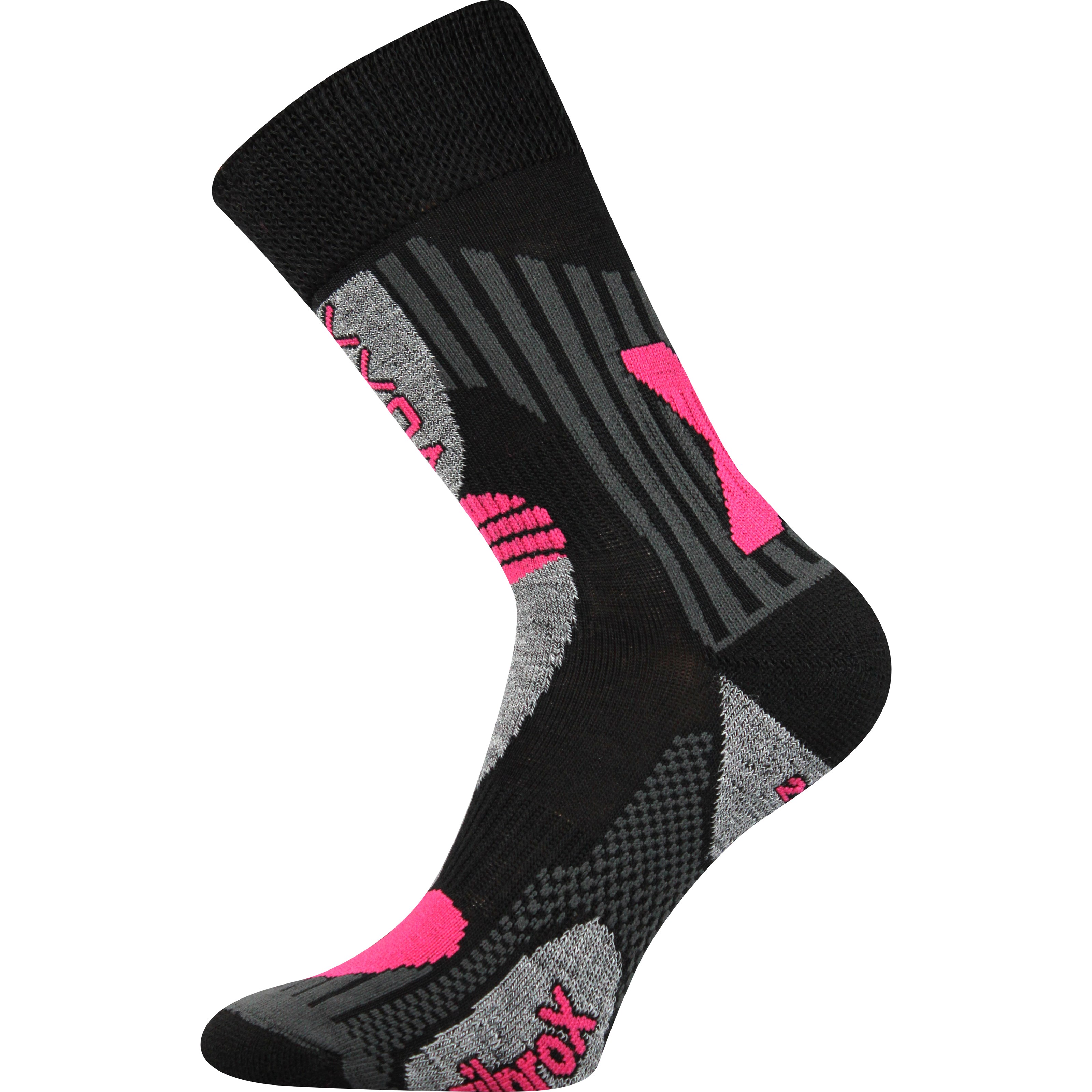 Levně VISION vlněné froté antibakterální ponožky Voxx Černá / Magenta 39-42 1 pár