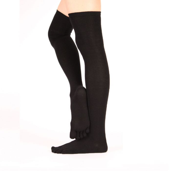 Levně OVER-KNEE prstové nadkolenky ToeToe Černá UNI 1 pár