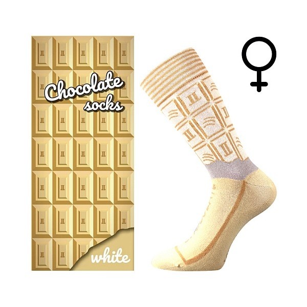 CHOCOLATE sladké veselé ponožky Lonka Bílá Dámská 1 pár