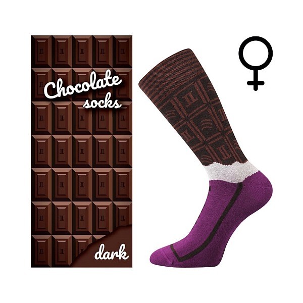 CHOCOLATE sladké veselé ponožky Lonka Hořká Dámská 1 pár