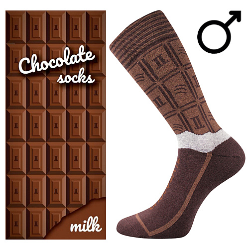 CHOCOLATE sladké veselé ponožky Lonka Mléčná Pánská 1 pár