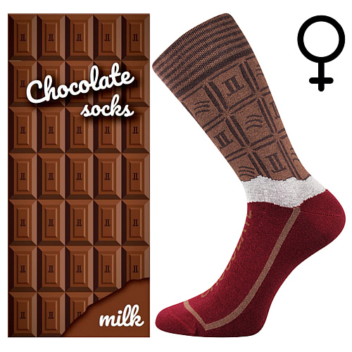 CHOCOLATE sladké veselé ponožky Lonka Mléčná Dámská 1 pár