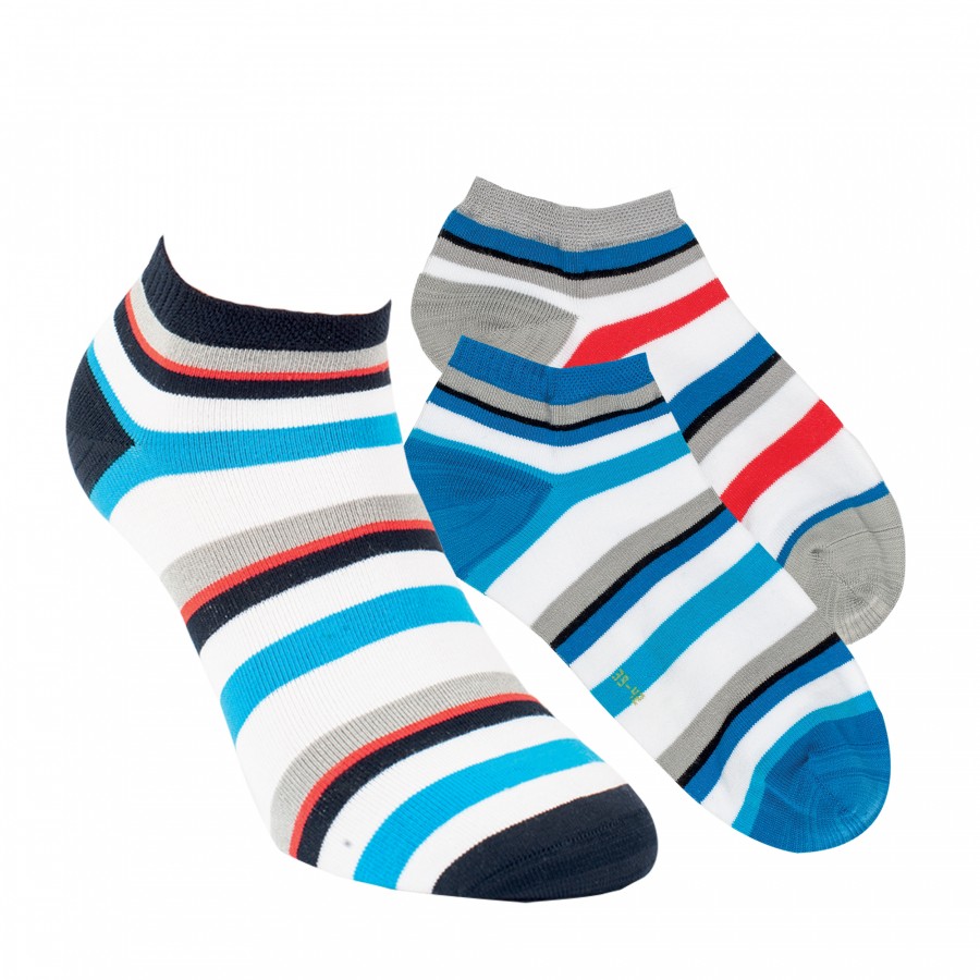 Levně Bambusové unisex SNEAKER pruhované ponožky RS Mix barev 39-42 4 páry