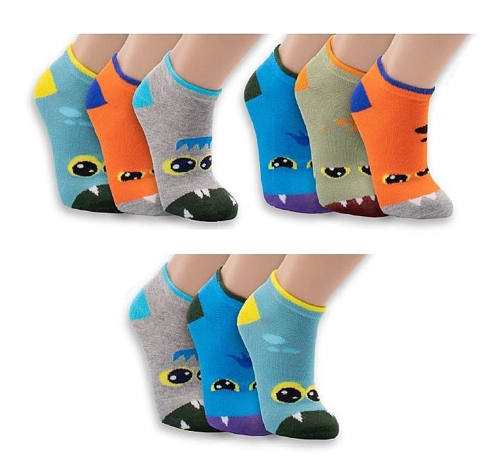 Levně OBLUDY dětské barevné kotníkové ponožky TRENDY SOCKS Náhodný mix 27-30 3 páry