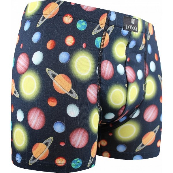 KEVIN pánské veselé boxerky Lonka - PLANETY (LONKA boxerky Kevin planety)