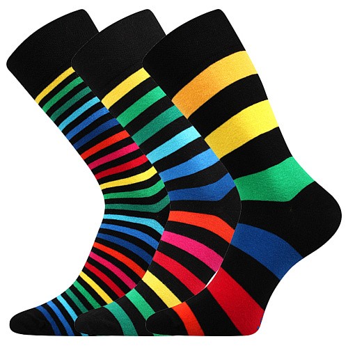 DELINE BLACK barevné trendy ponožky Lonka