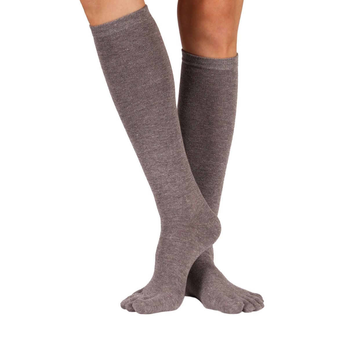 Levně KNEE-High prstové podkolenky ToeToe Šedá UNI 1 pár