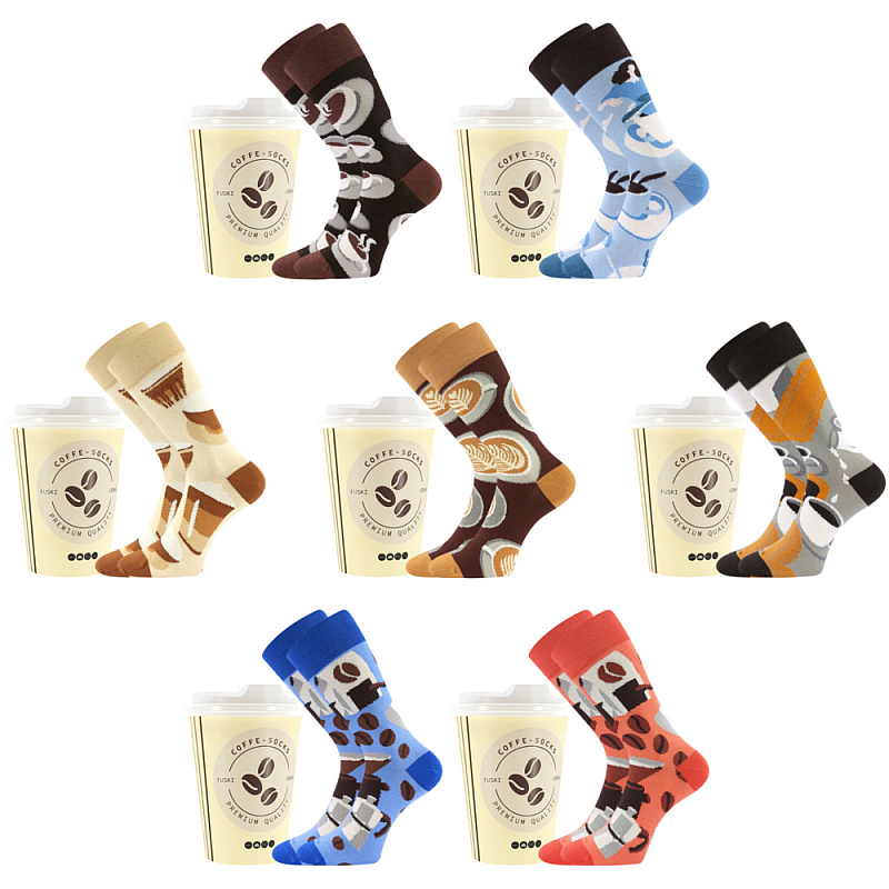 COFFEE SOCKS barevné veselé ponožky Lonka