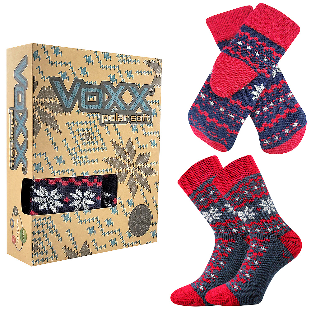 Levně TRONDELAG SET froté extra hřejivé ponožky se stříbrem VoXX Jeans 39-42 1 pár + 1 palčáky