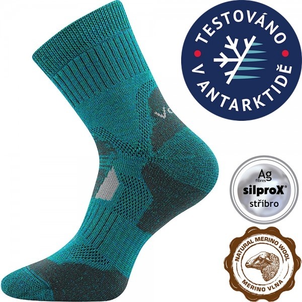 Levně STABIL vlněné ponožky merino VoXX Modro-zelená 35-38 1 pár