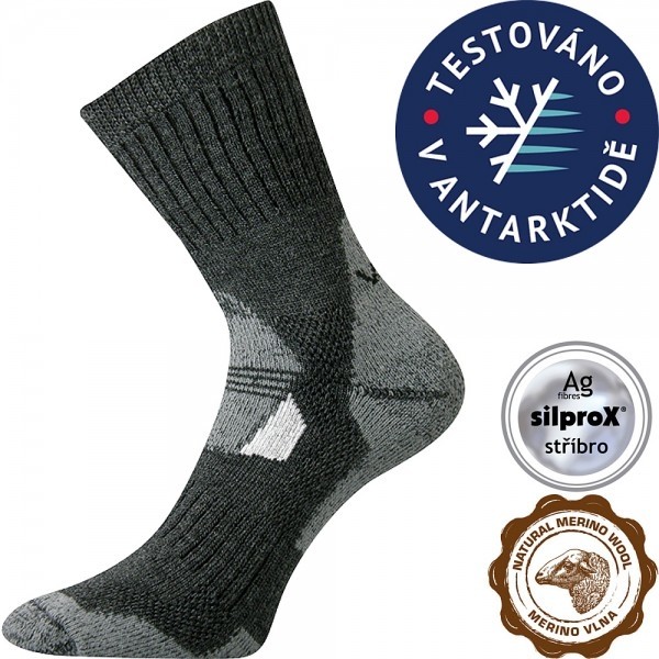 Levně STABIL vlněné ponožky merino VoXX Tm. šedá 47-50 1 pár