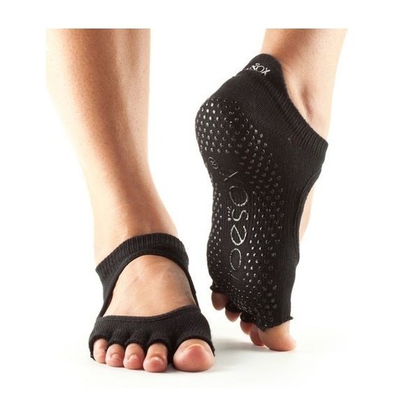 Levně BELLARINA bezprstové protiskluzové ponožky ToeSox - BLACK Černá M 1 pár