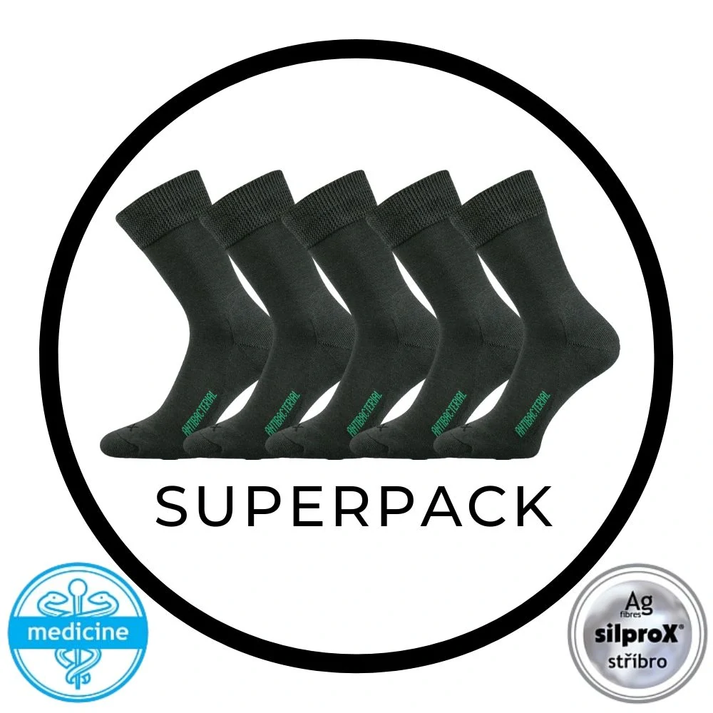 SUPERPACK - ZEUS zdravotní antibakteriální ponožky VoXX - 5 párů