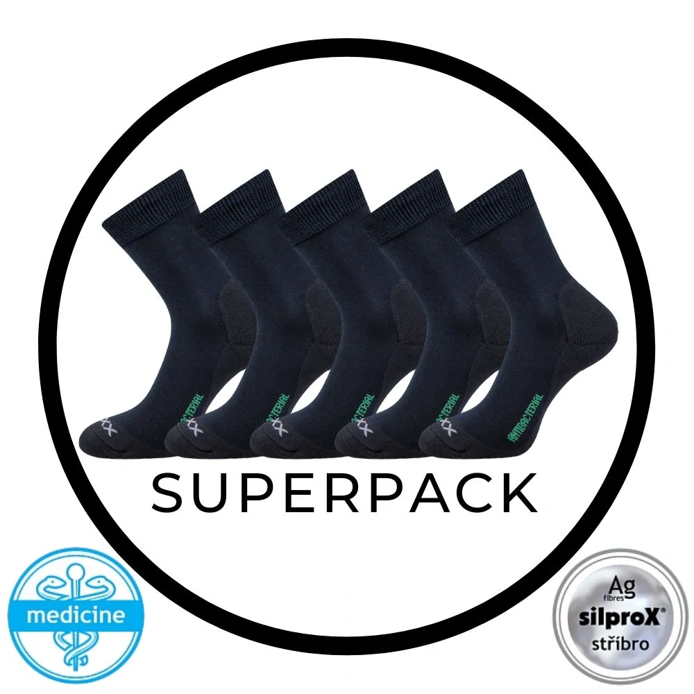 SUPERPACK - ZEUS zdravotní antibakteriální ponožky VoXX - 5 párů