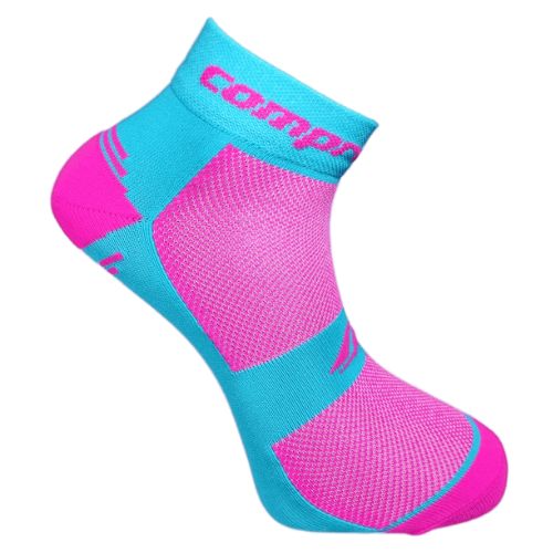 Levně CSX-BIKE FUN NEW funkční ponožky COMPRESSOX Magenta / Tyrkysová 35-38 1 pár