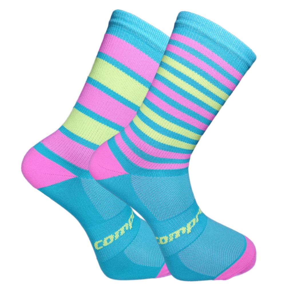 Levně CSX-DOUBLE STRIPY funkční kompresní ponožky COMPRESSOX Tyrkysová 43-46 1 pár