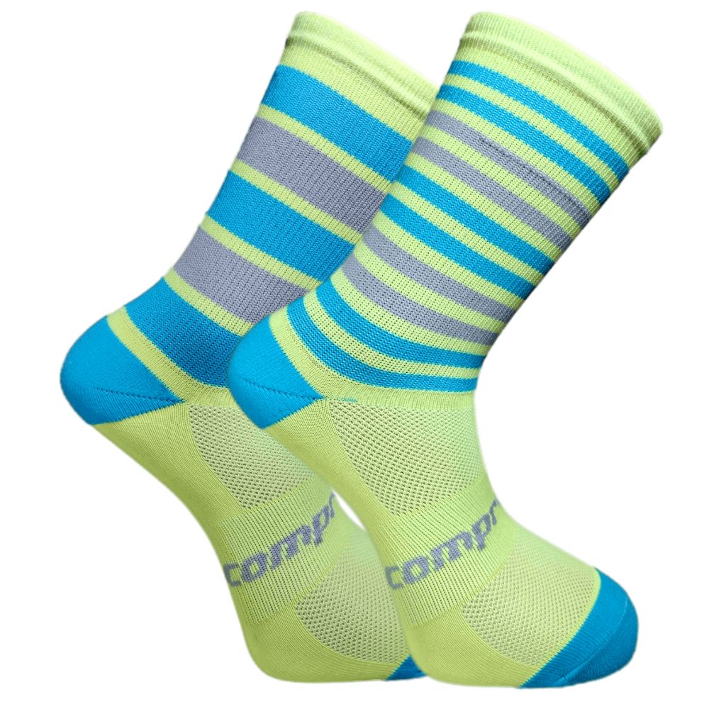 Levně CSX-DOUBLE STRIPY funkční kompresní ponožky COMPRESSOX Žlutá 43-46 1 pár