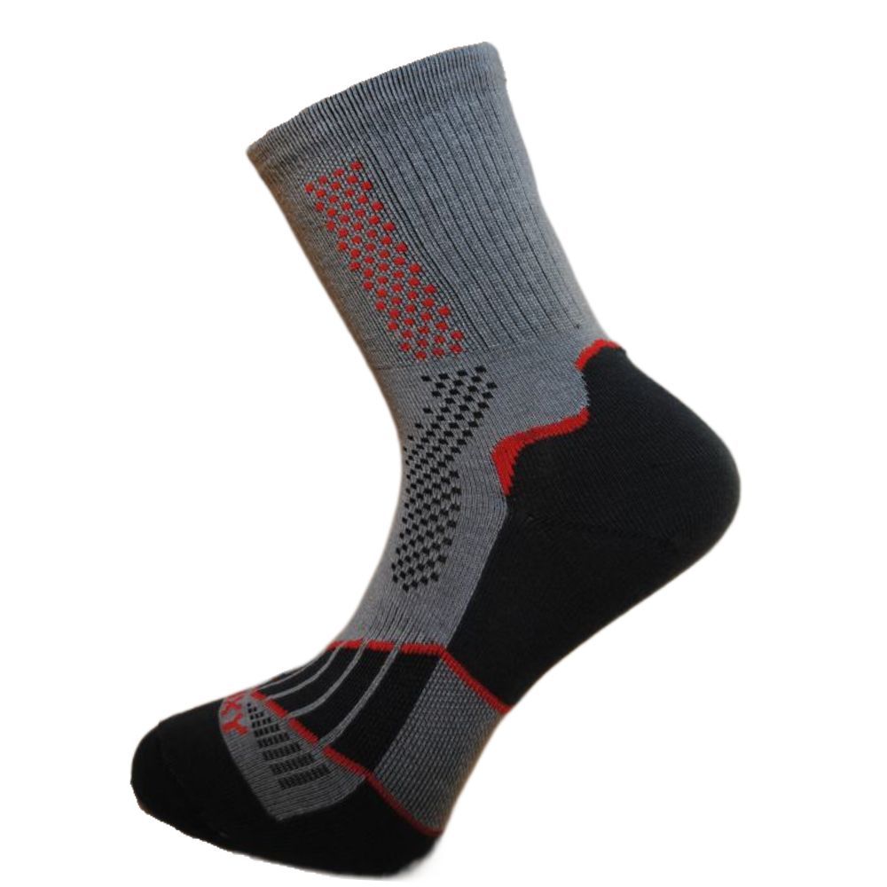 Levně FX-CATROS sportovní ponožky Fuxy Tm. šedá / Červená 47-50 1 pár