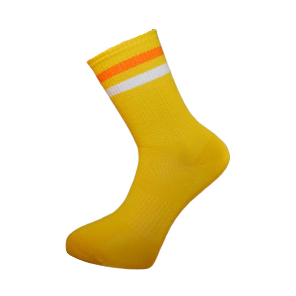 Levně FX-RETROS DUO klasické sportovní ponožky Fuxy Žlutá / Bílá 36-40 1 pár