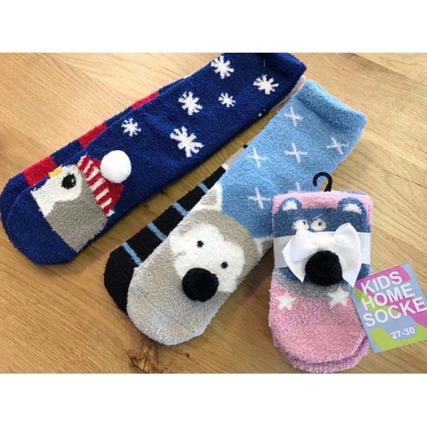 Levně Dětské 3D žinylkové ponožky TRENDY SOCKS Náhodný mix 39-42 2 páry