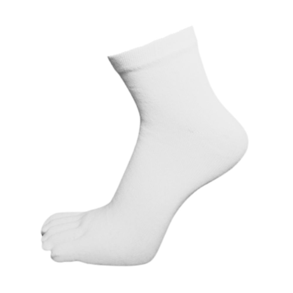 Levně PRSŤÁKY COLOUR prstové kotníkové ponožky Simply Bílá L 1 pár