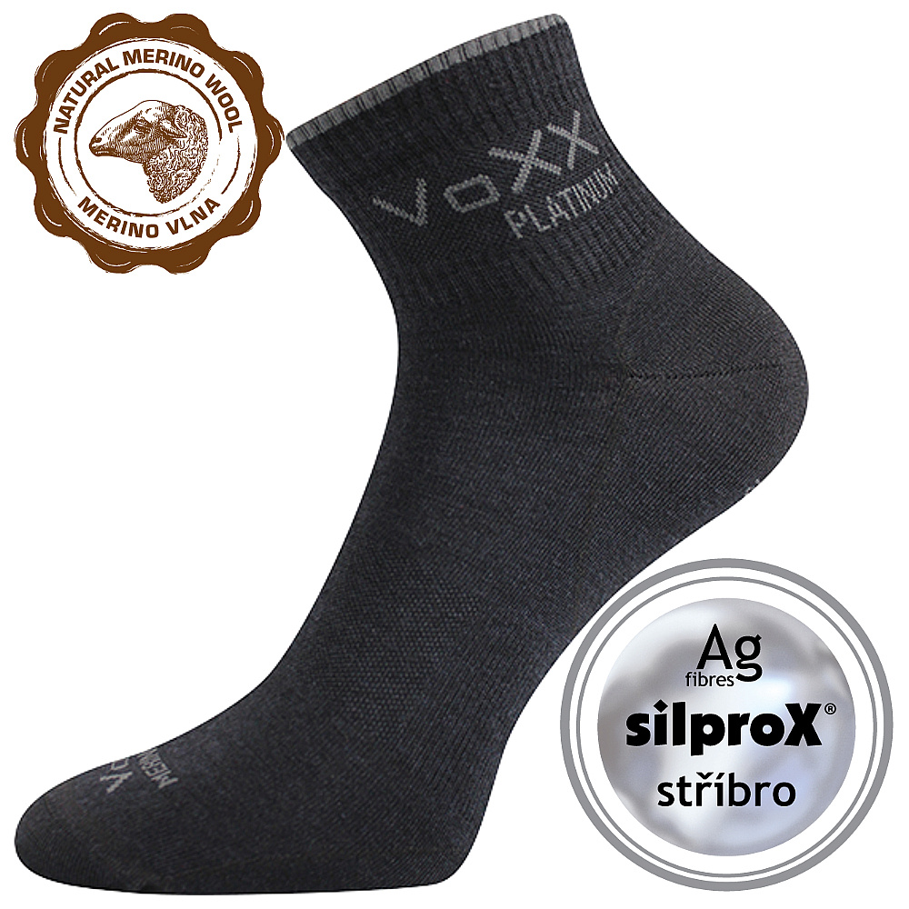 Levně RADIK slabé merino ponožky VoXX Černá 35-38 1 pár