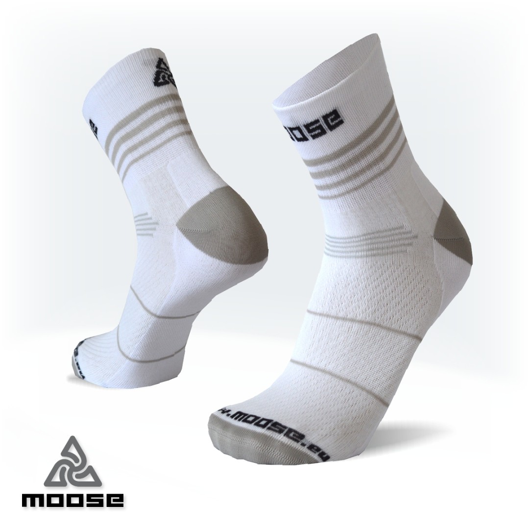 Levně LIGHTSPEED NEW běžecké ponožky Moose Bílá XS 1 pár