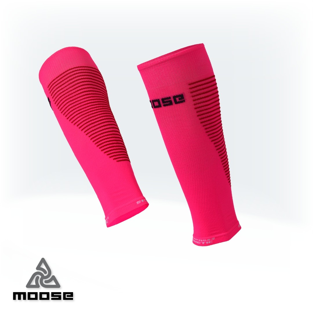 Levně COMPRESS KINETIC NEW kompresní návleky na lýtko Moose Růžová M 1 pár