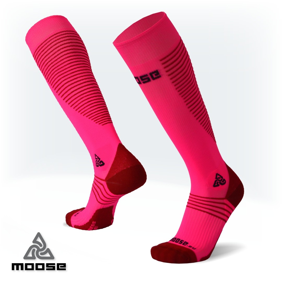 Levně COMPRESS DRIVE NEW kompresní podkolenky Moose Růžová XS 1 pár