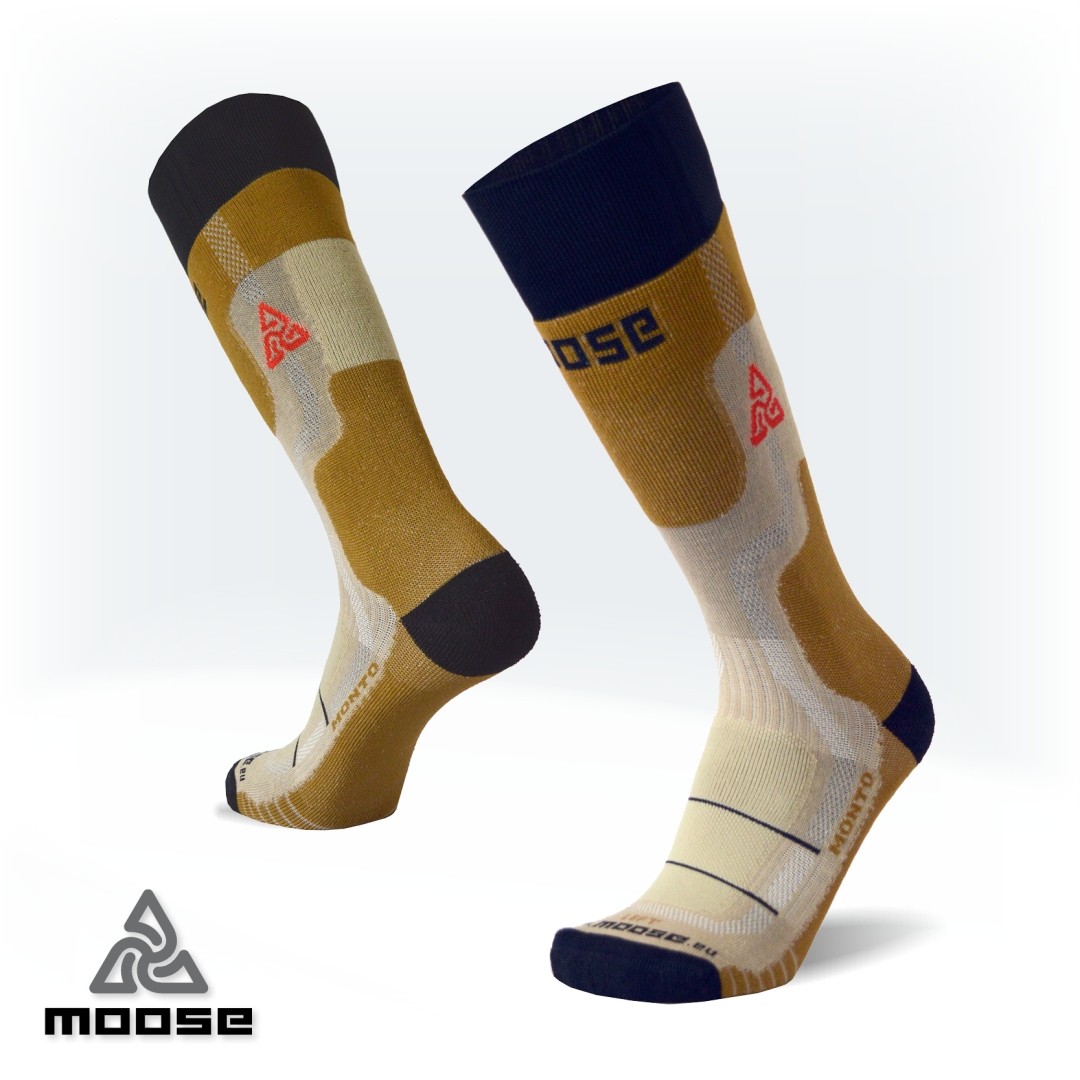 Levně MONTO merino funkční podkolenky Moose Béžová L 1 pár