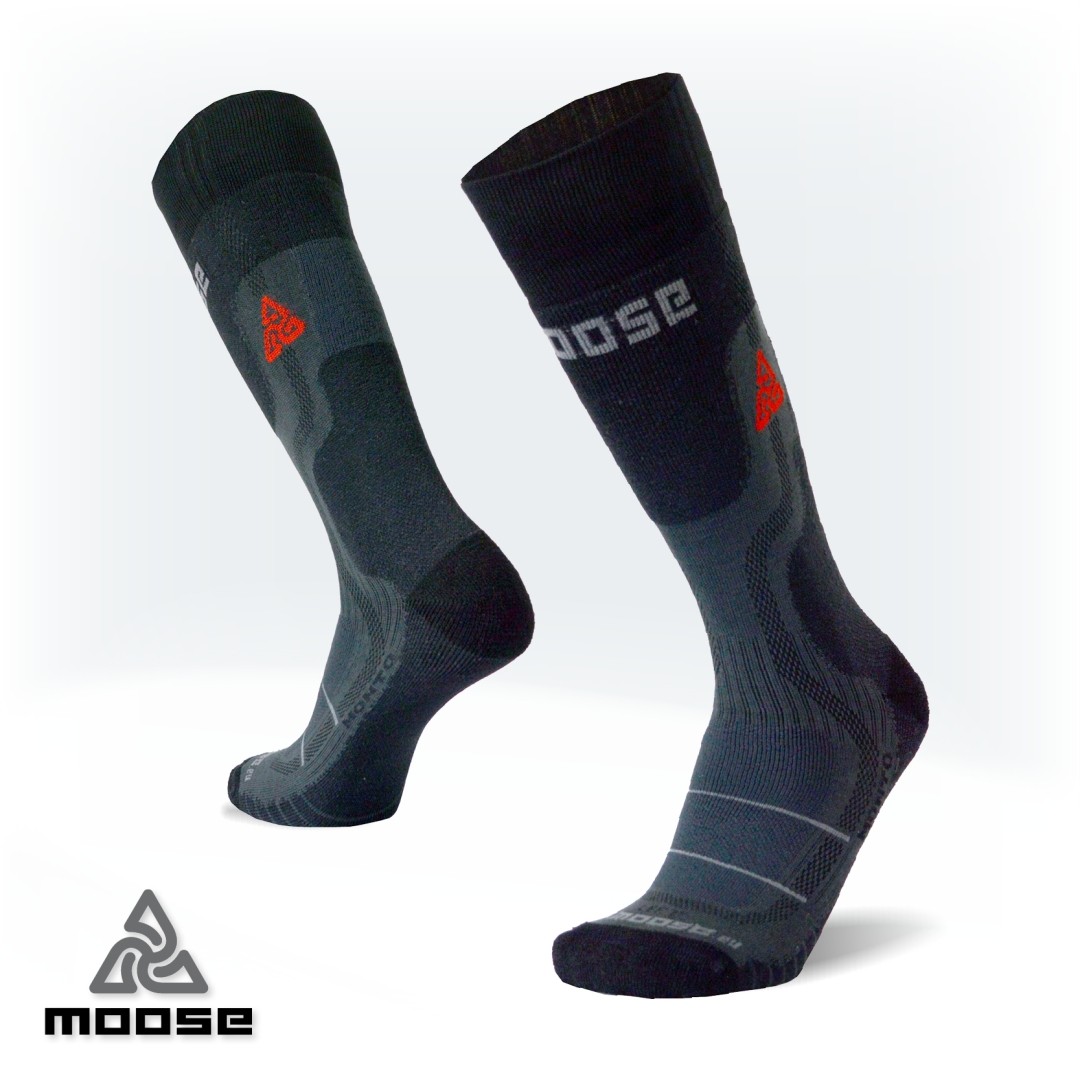 Levně MONTO merino funkční podkolenky Moose Šedá M 1 pár