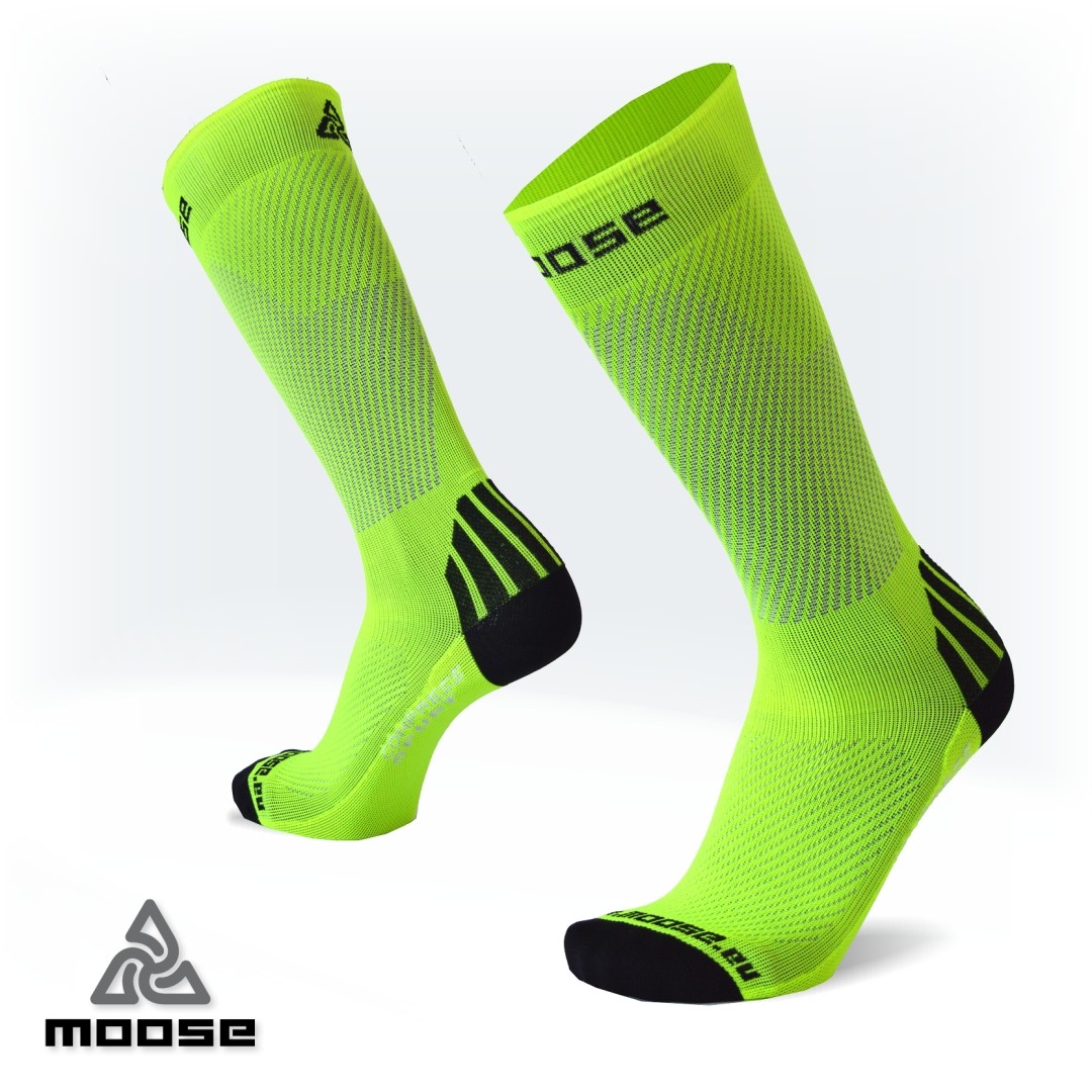 Levně COMPRESS SPURT NEW kompresní funkční ponožky Moose Žlutá XL 1 pár