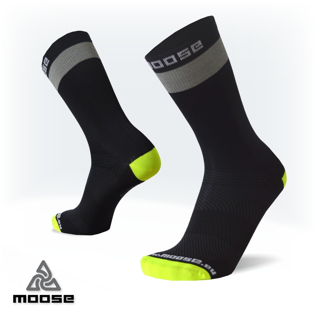 Levně RACE REFLEX cyklistické reflexní ponožky Moose Černá XS 1 pár