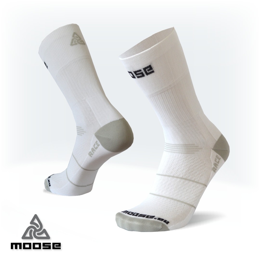 Levně RACE CLASSIC cyklistické ponožky Moose Bílá XS 1 pár
