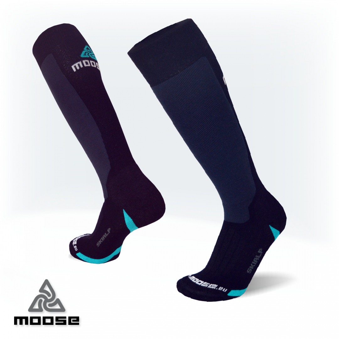 Levně SKIALP NEW merino celo elastické podkolenky Moose Černá S 1 pár
