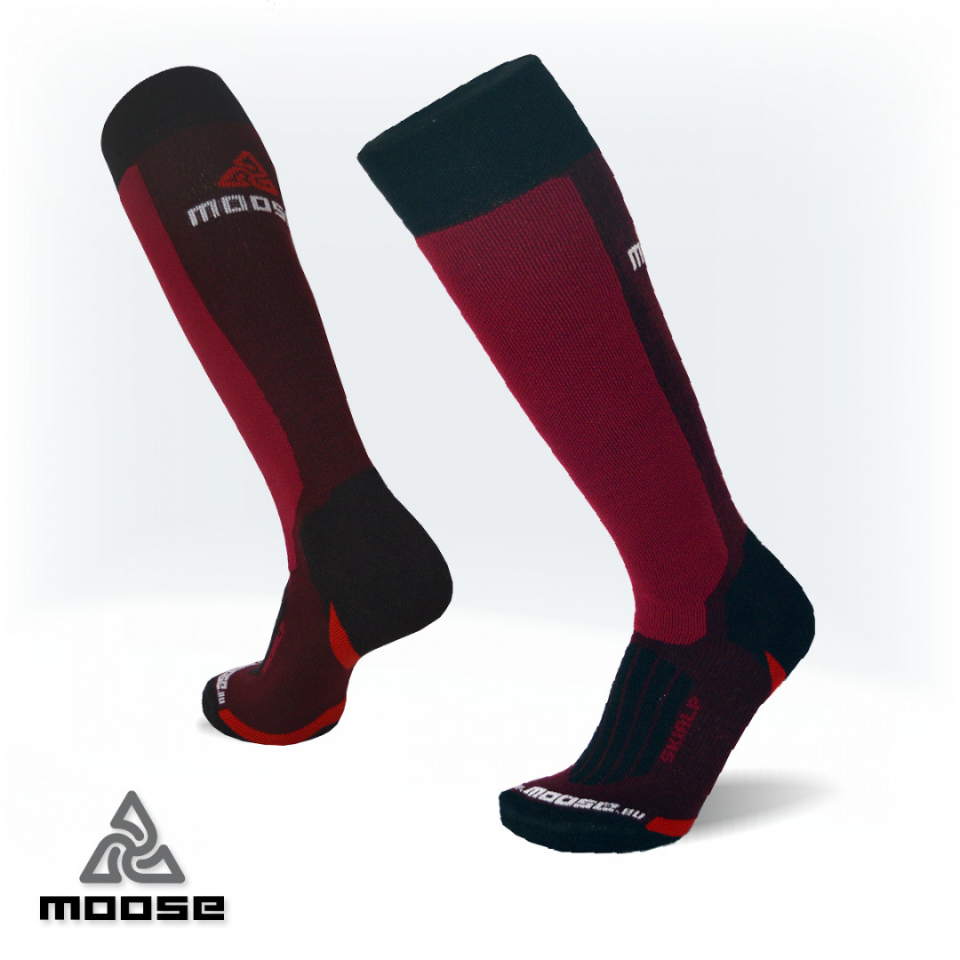 Levně SKIALP NEW merino celo elastické podkolenky Moose Červená S 1 pár