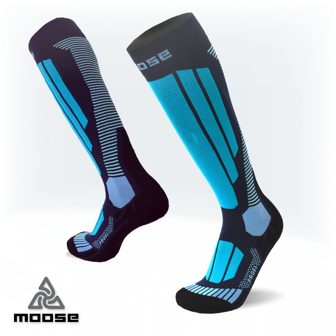 Levně PROFI NEW lyžařské podkolenky Moose Modrá S 1 pár