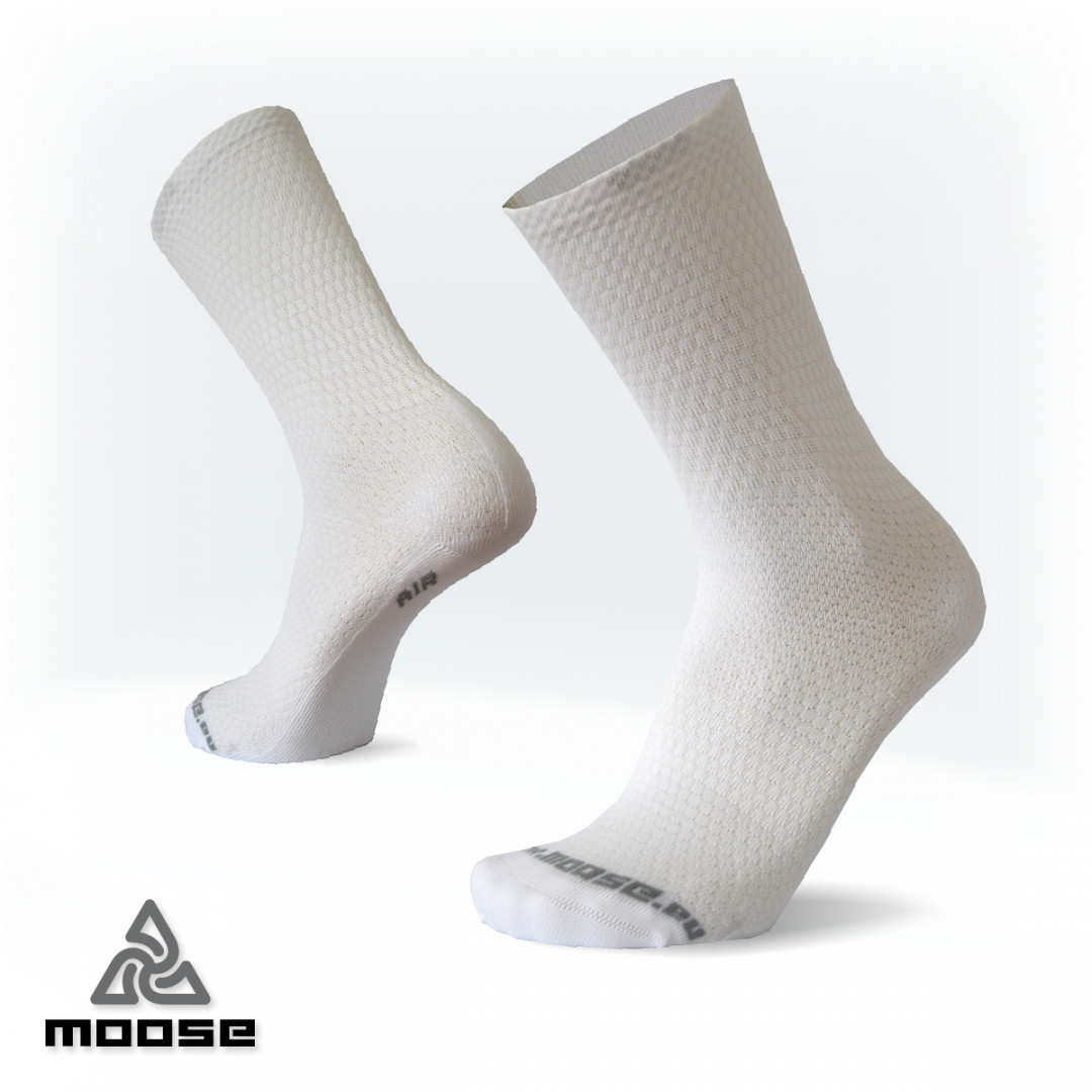 Levně RACE AIR NEW cyklistické letní ponožky Moose Bílá M 1 pár