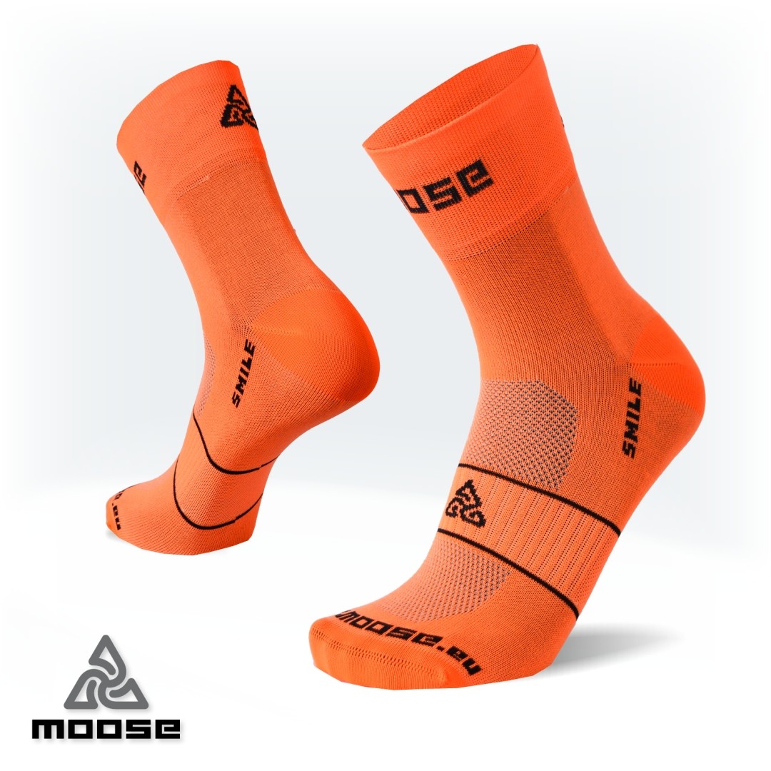 Levně SMILE NEW reflexní ponožky Moose Oranžová XL 1 pár