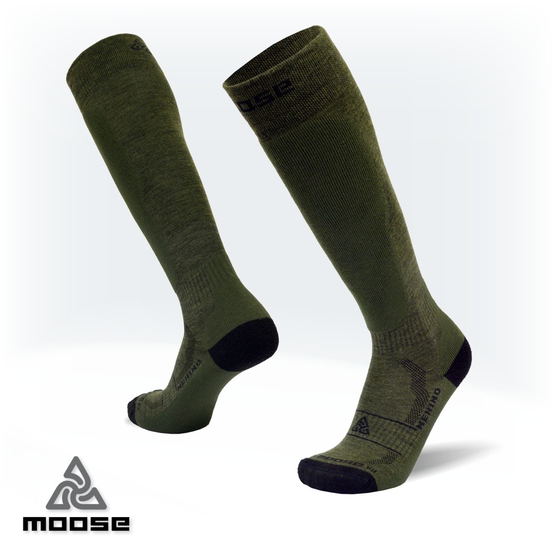 Levně HUNTER LONG merino outdoorové podkolenky Moose Zelená XL 1 pár