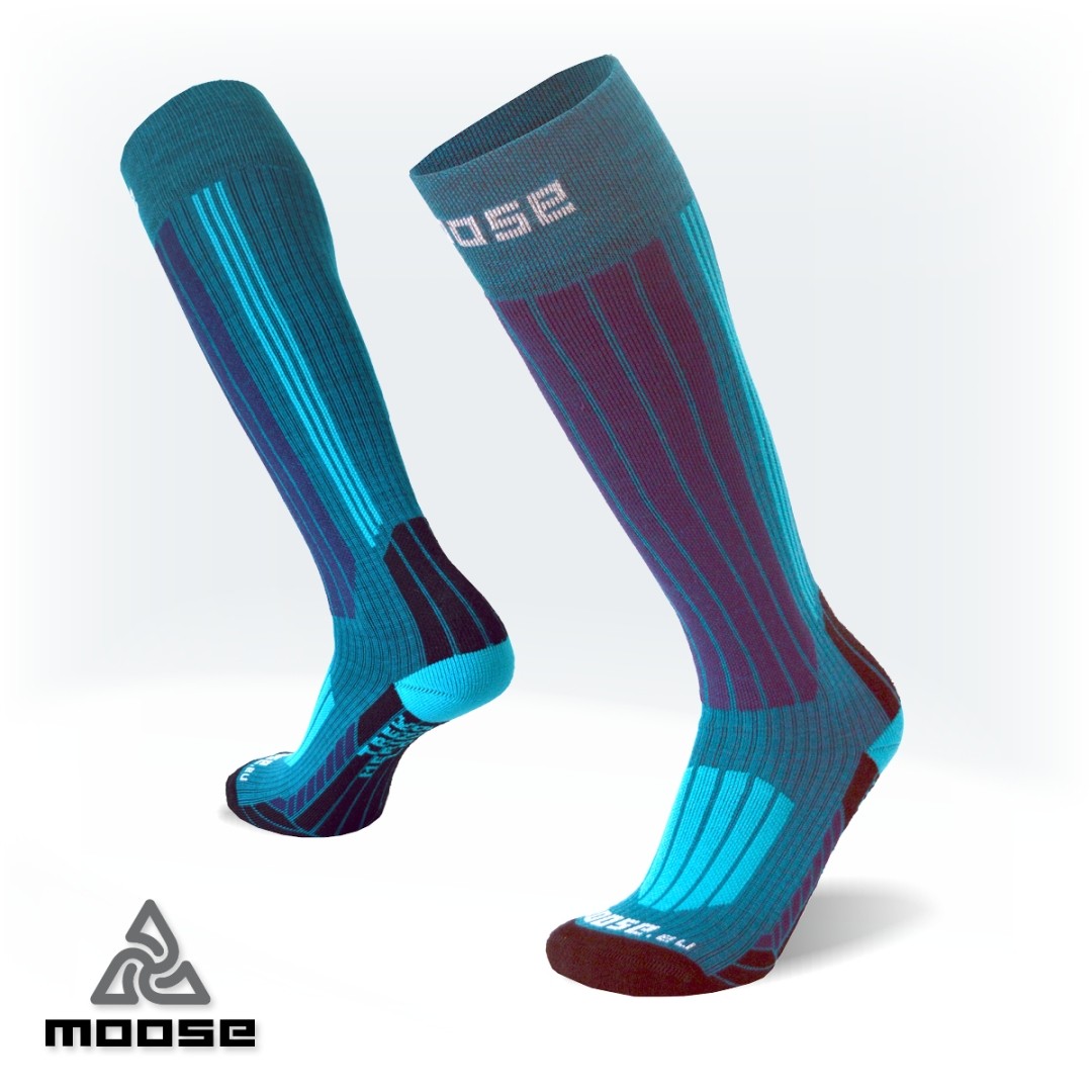 Levně TREK LONG turistické merino podkolenky Moose Tyrkysová S 1 pár