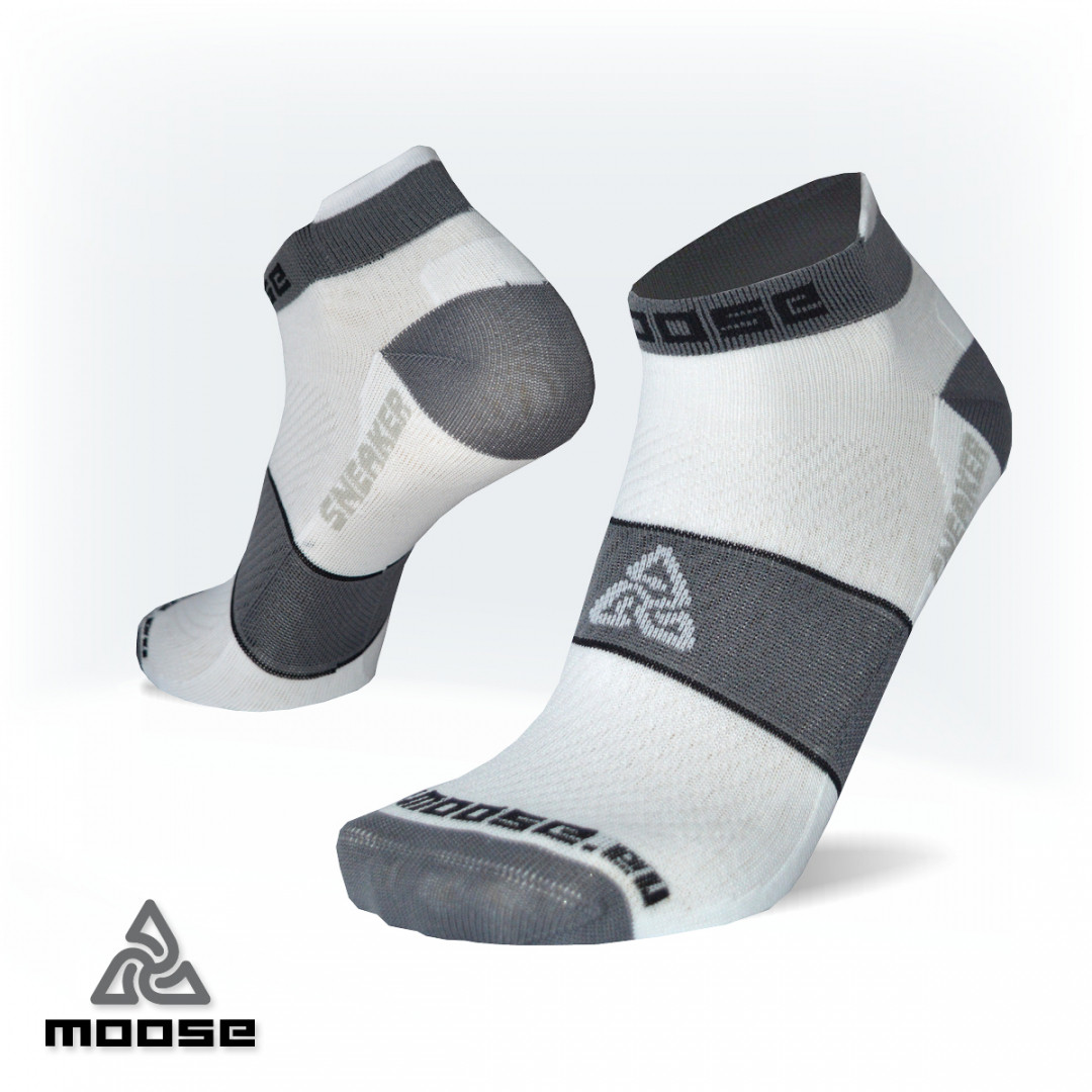 Levně SNEAKER NEW extra nízké ponožky Moose Bílá L 1 pár