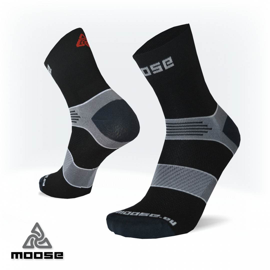 Levně ROAD MASTER NEW sportovní cyklo ponožky Moose Černá XXL 1 pár