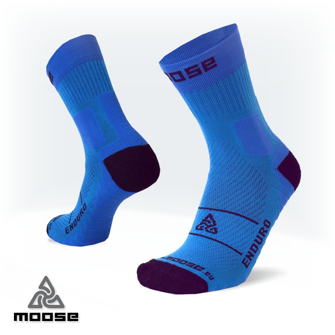 Levně ENDURO XC klasické offroadové ponožky Moose Modrá M 1 pár