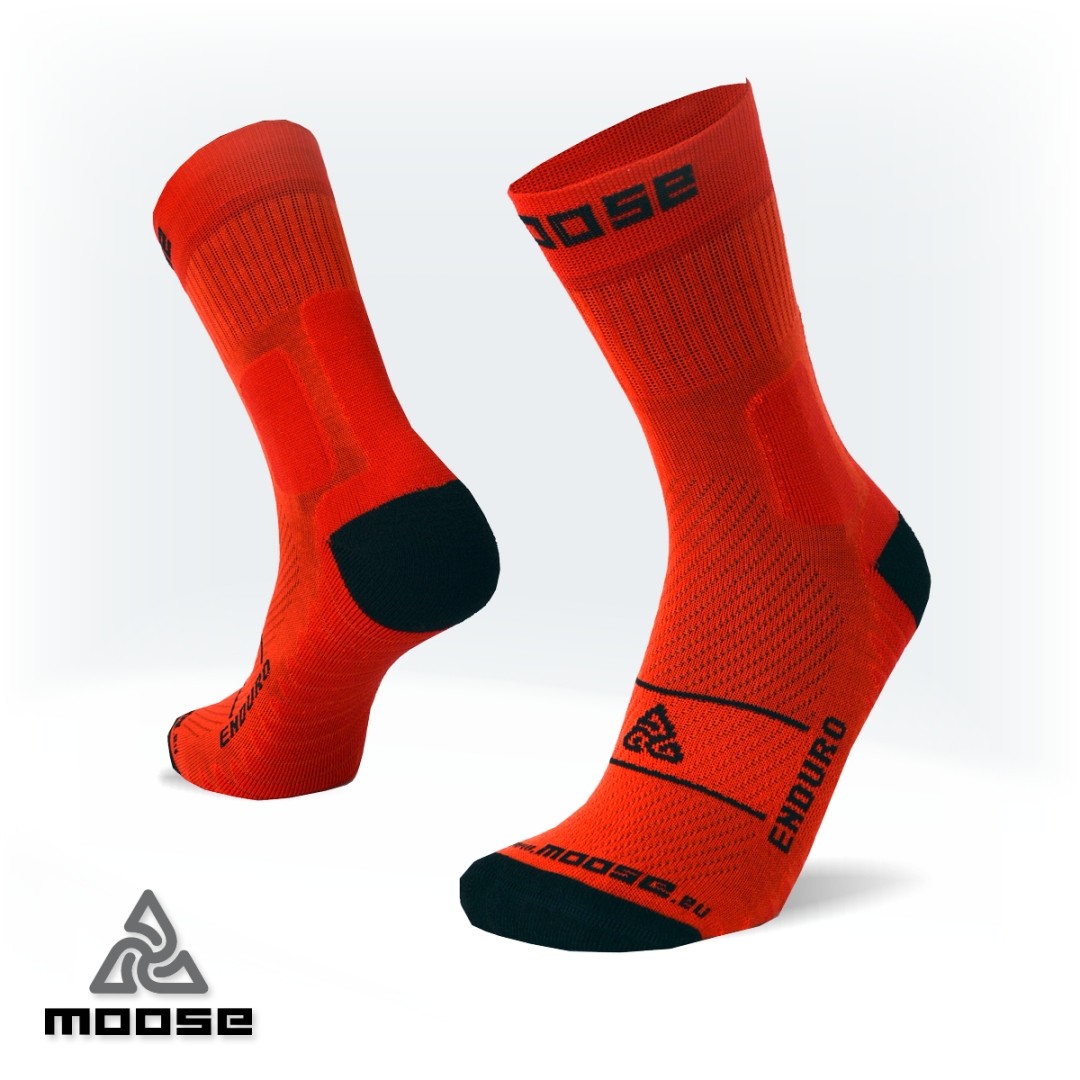 Levně ENDURO XC klasické offroadové ponožky Moose Červená XL 1 pár