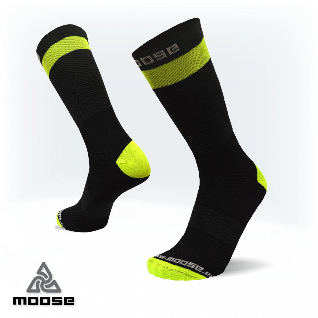 Levně RACE POLY NEW sportovní cyklo ponožky Moose Černá S 1 pár