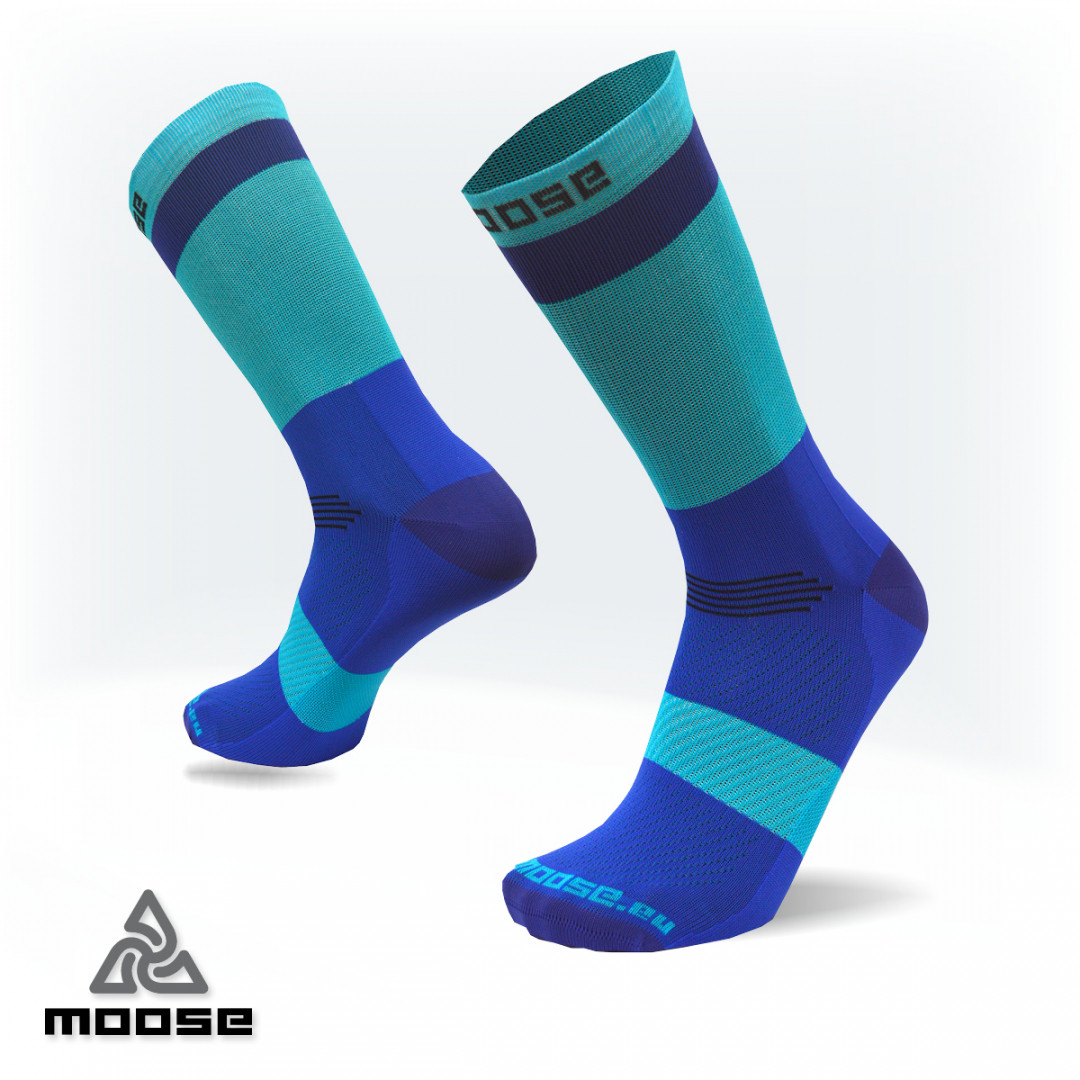 Levně RACE POLY NEW sportovní cyklo ponožky Moose Modrá L 1 pár