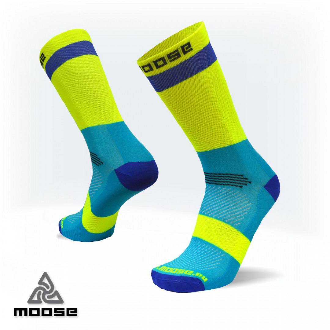 Levně RACE POLY NEW sportovní cyklo ponožky Moose Žlutá XL 1 pár