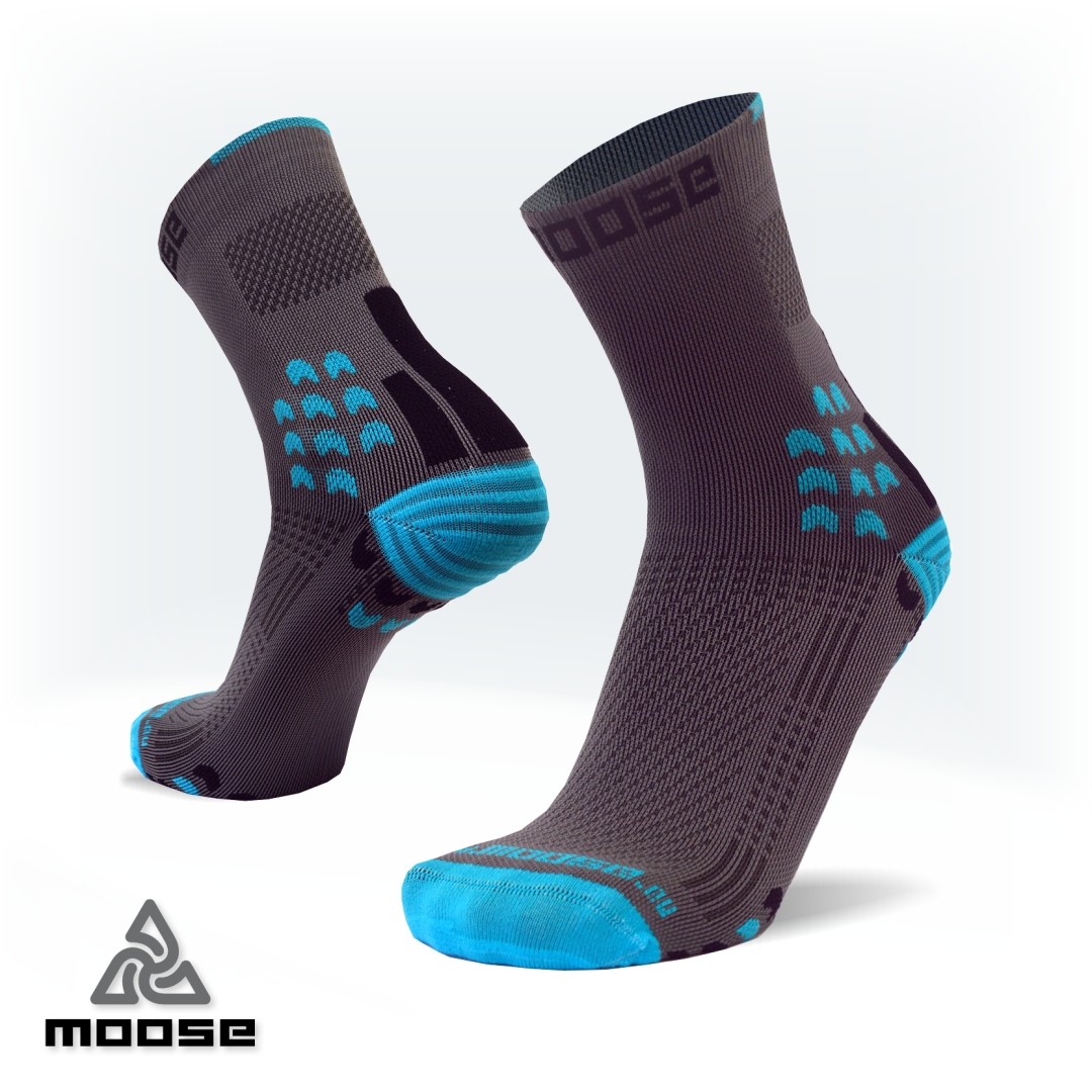 Levně TRAIL NEW kompresní běžecké ponožky Moose Modrá S 1 pár